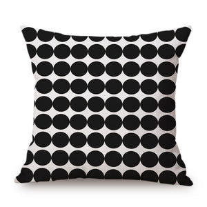 Modern Graphic Small Spot Cushions - 5 Colours - 45cm - Black
