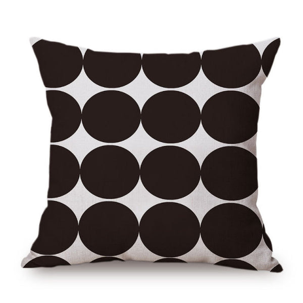 Modern Graphic Black & White Spot Linen Cushions - 3 Colours - 45cm