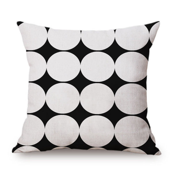 Modern Graphic Black & White Spot Cushions - 3 Colours - 45cm