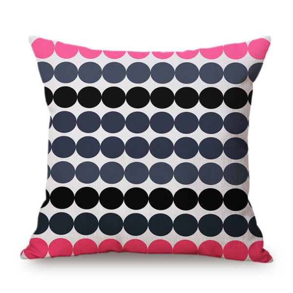 Modern Graphic Small Spot Cushions - 5 Colours - 45cm - Pink