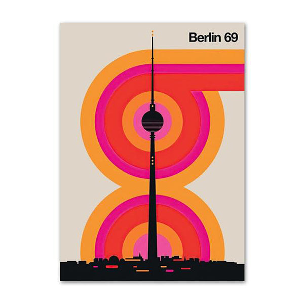 Contemporary Graphic City Art Prints - 7 Sizes - Berlin