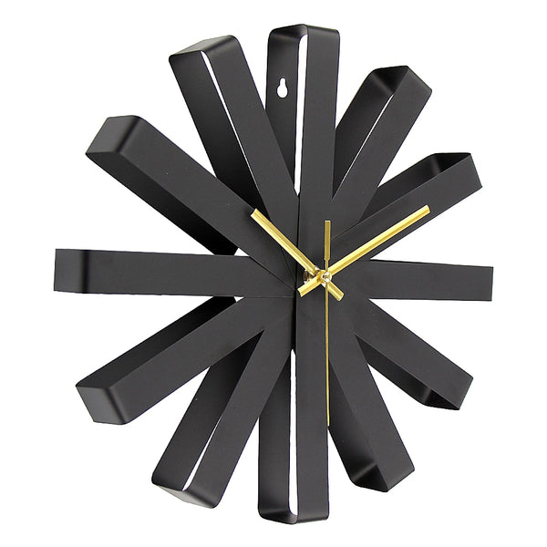 Mid Century Modern  Stainless Steel Asterisk Wall Clock - 30cm - Black, Gold, Silver
