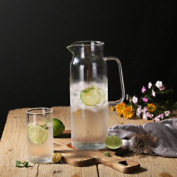 Contemporary Glass & Stainless Steel Water Pitcher - 1100ml, 1700ml