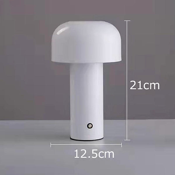 Portable Rechargable Mushroom Table Lamp - Black, Grey, White, Red