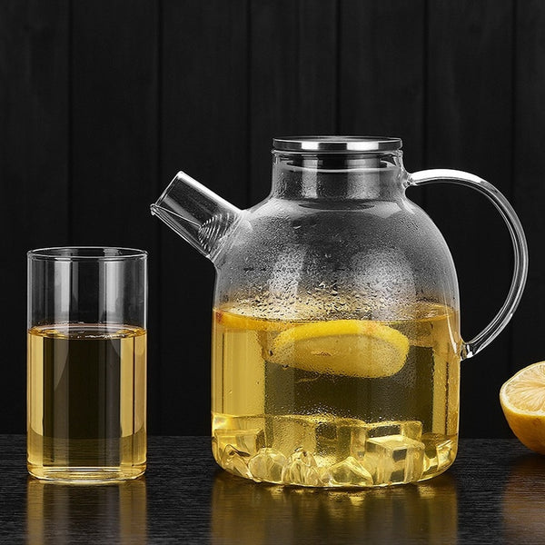 Contemporary Glass & Stainless Steel Teapots - Small 1000ml & Large 1800ml