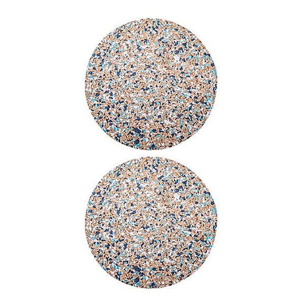 Upcycled Cork Coaster Sets - Round & Square - Black, Blue, Red