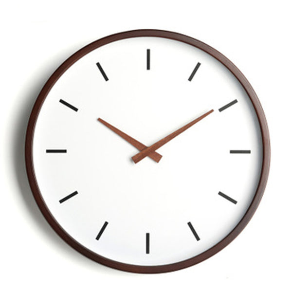 Minimalist Wooden Wall Clock - Dark & Light Wood - 25cm, 30cm, 35cm