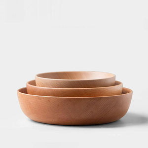 Natural handmade beech wood serving bowls - Small, Medium, Large