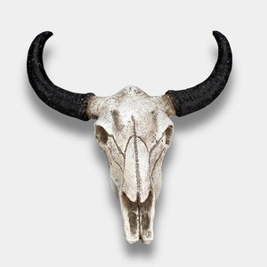 Long horn resin cow skull wall art sculpture ornament