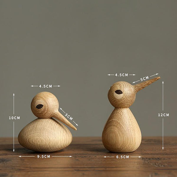 Mid Century Style Nordic Wooden Teak Birds - Tall & Wide